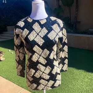 Gene Shelly's Boutique International 1950s Sequin 100% Wool Sweater